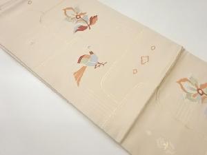 花鳥模様織出し名古屋帯